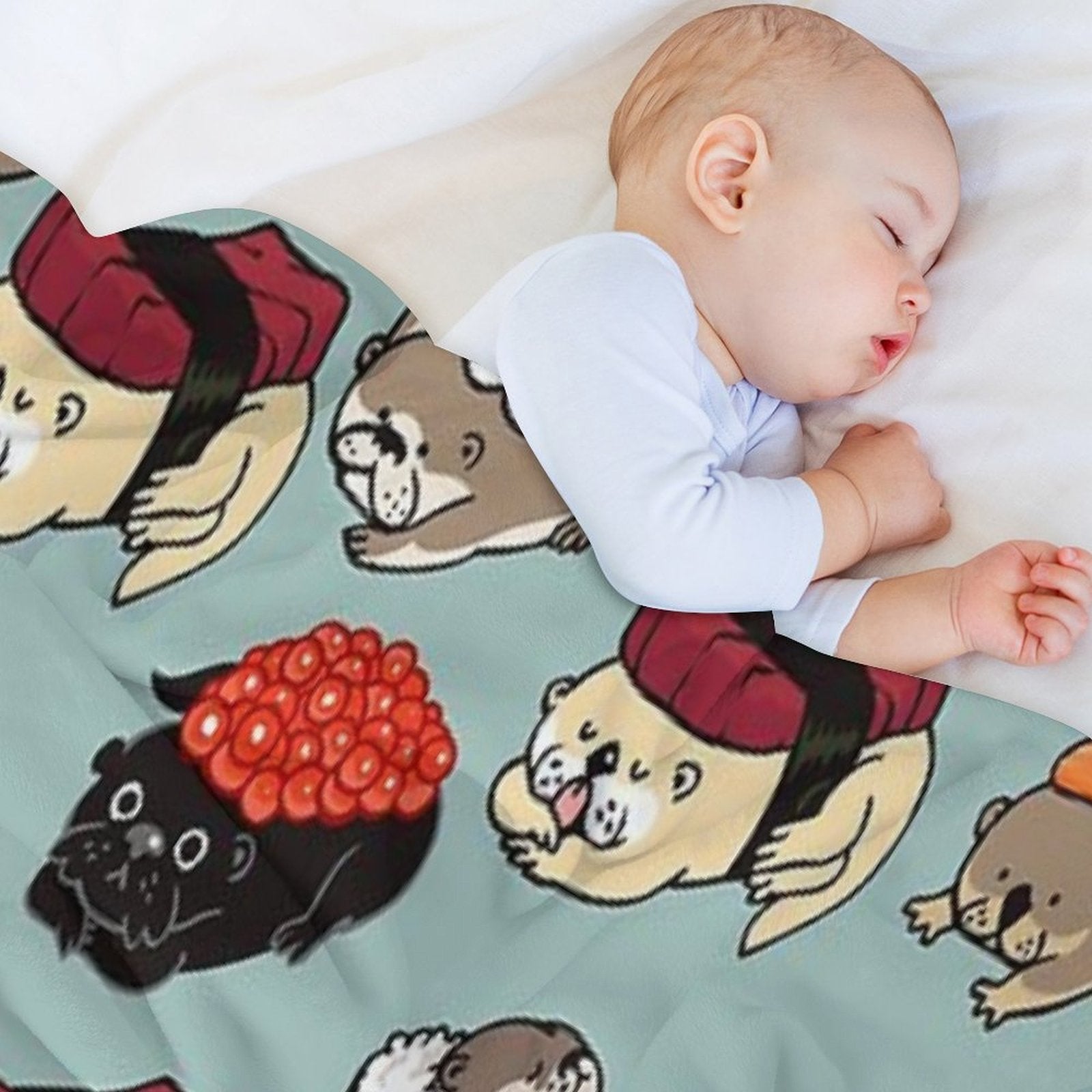 Sushi Otter Plush Throw Blanket