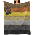 Denim Textured Seamless Gay Bear Pride Flag Pattern Gift-ready Throw Blanket