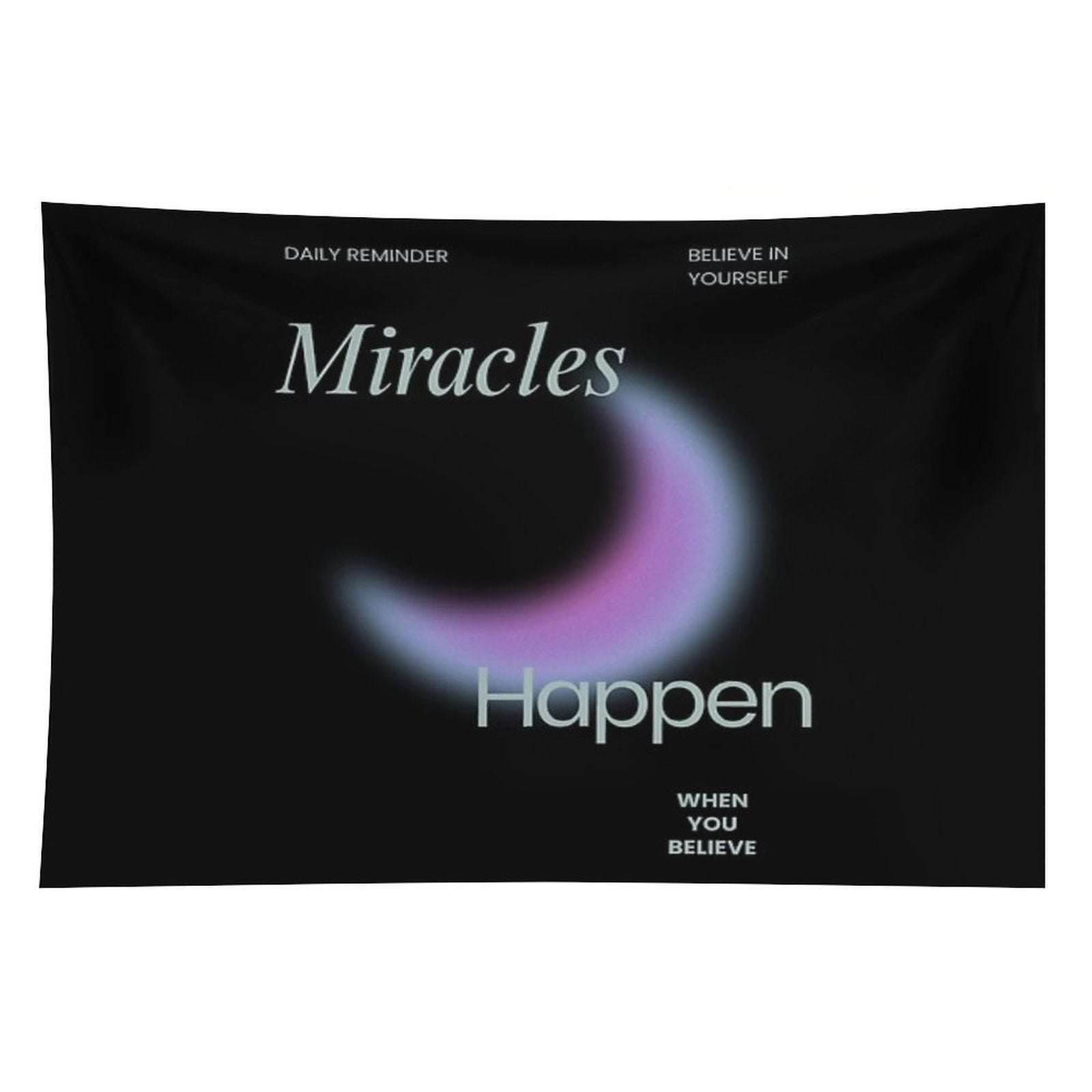 Dark Believe in Yourself Daily Reminder Positivity Quote Tapestry