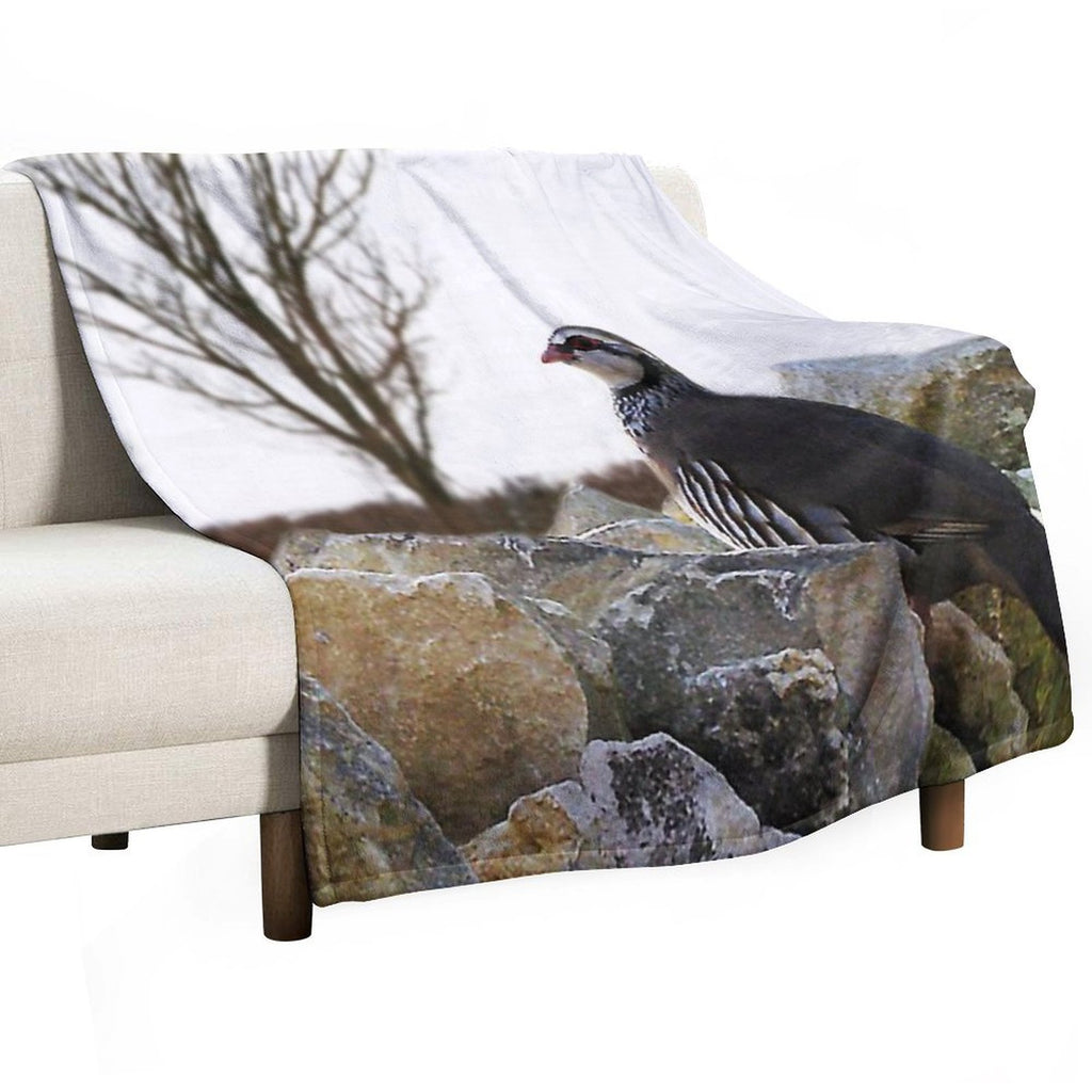 Winter Partridge Velvety-soft Throw Blanket
