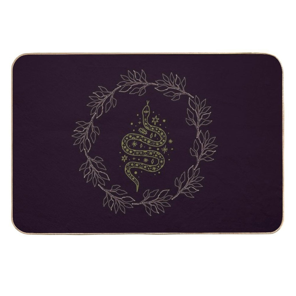 Green Witch Serpent And Wreath  Multi-Purpose Bath Mat