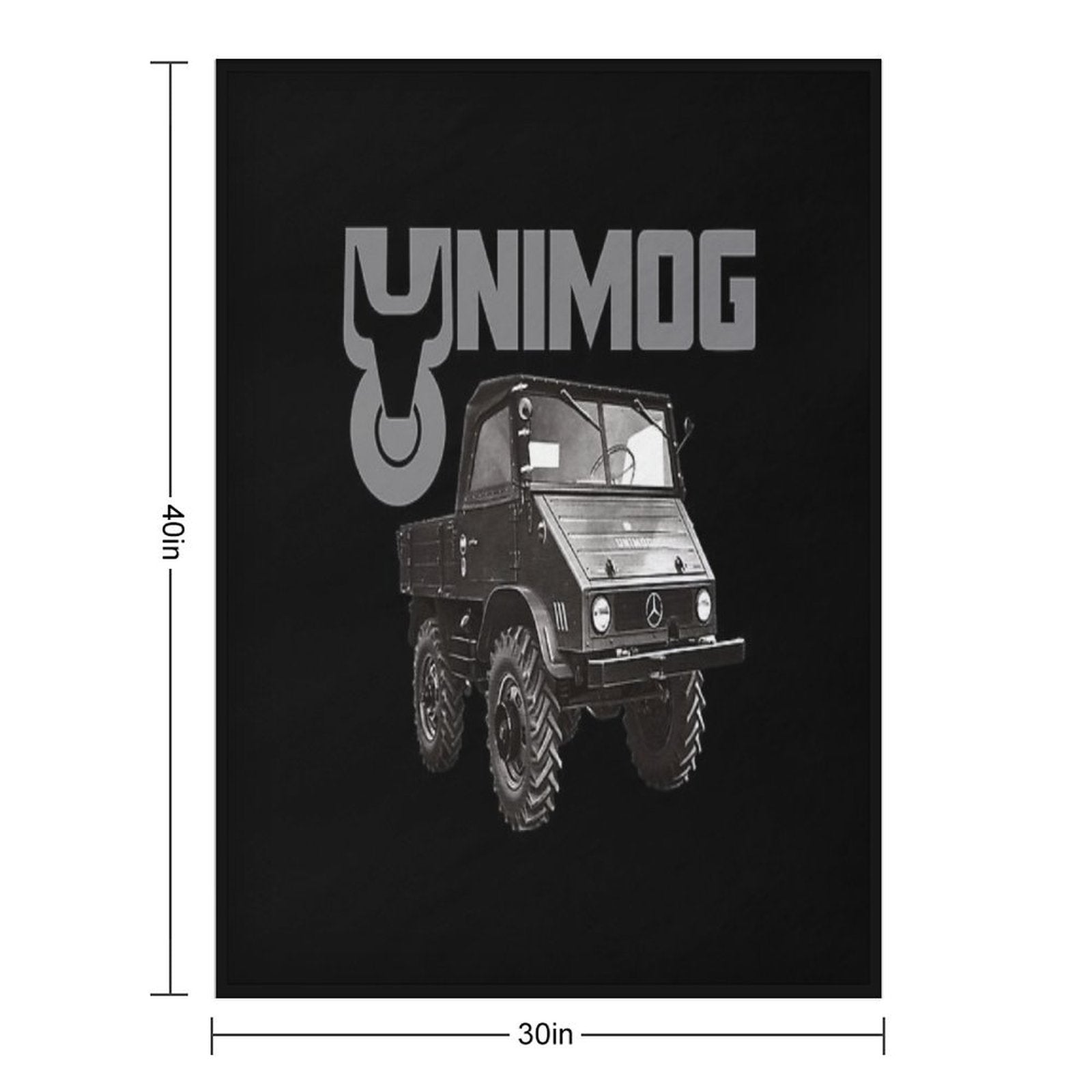UNIMOG Oldschool (on Black) Comfort Throw Blanket