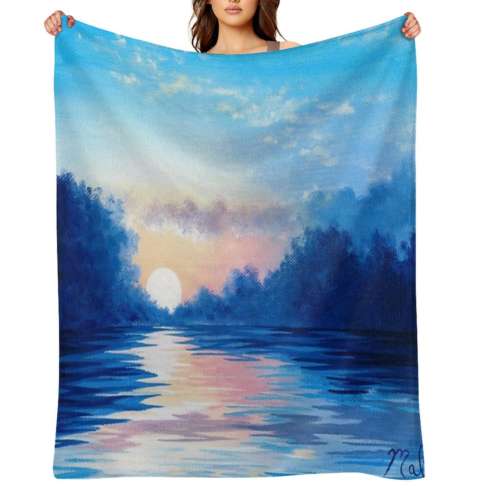 Blue Daybreak Durable Throw Blanket