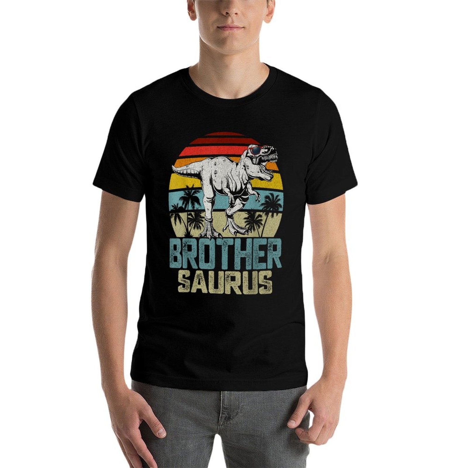 Brothersaurus T Rex Dinosaur Brother Saurus Family Matching  Wrinkle-resistant T-Shirt