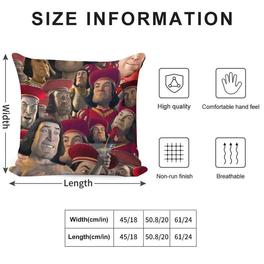 Lord Farquaad Soft Skin-Friendly Throw Pillow