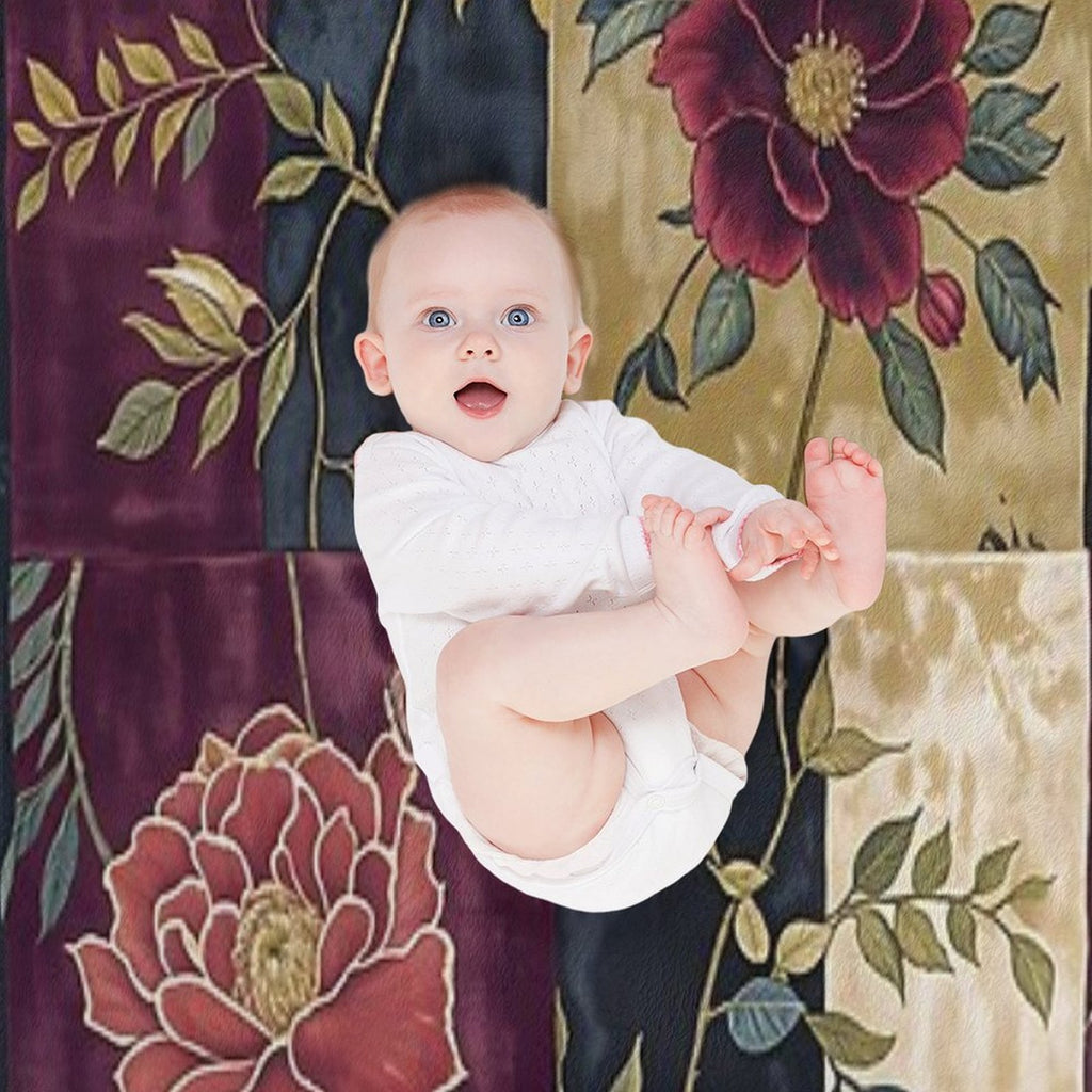 Ruby Myrrh Floral Patchwork Durable Throw Blanket