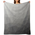 Gray Gradient Geometric Mesh Pattern Grey Elegant Design Sustainable Throw Blanket