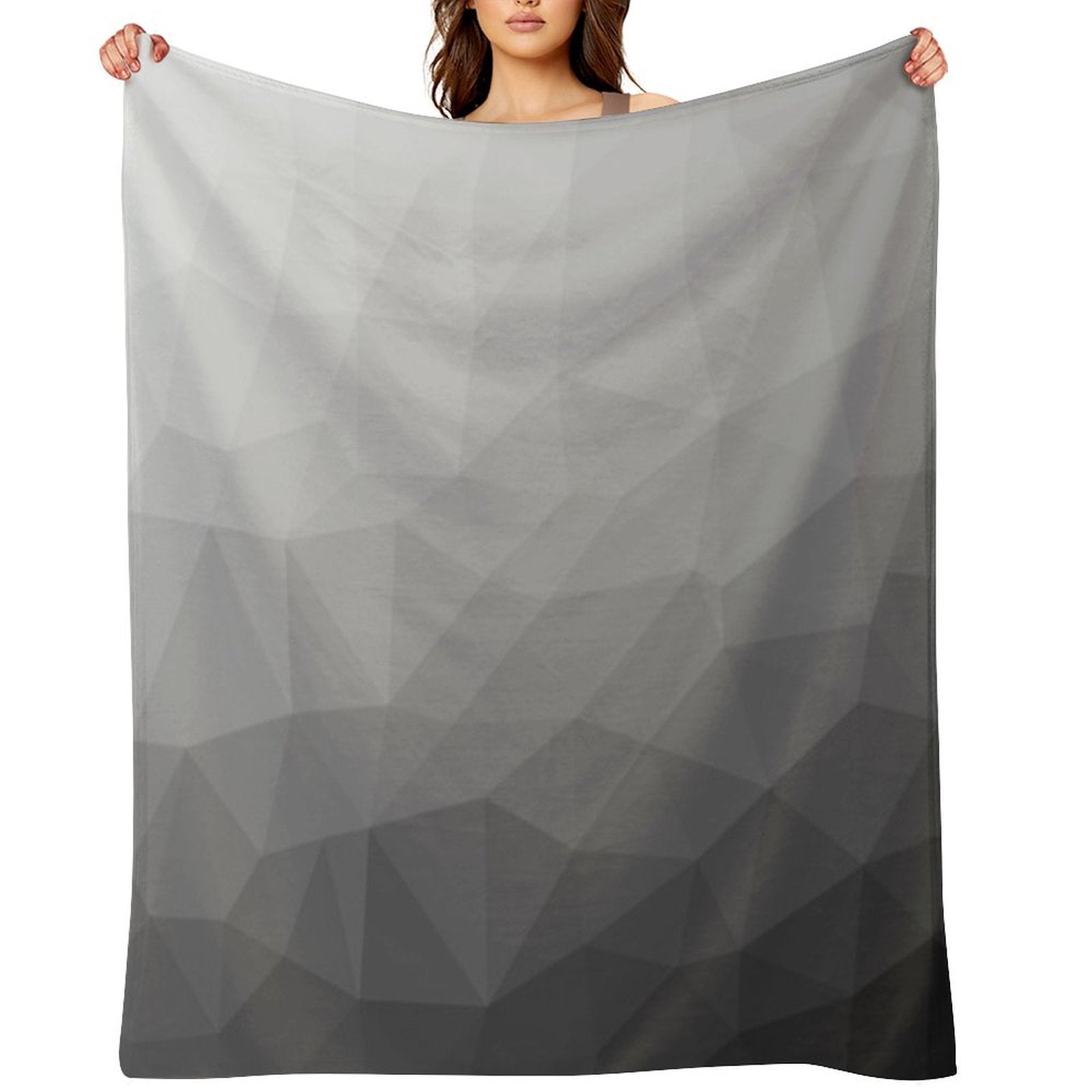 Gray Gradient Geometric Mesh Pattern Grey Elegant Design Sustainable Throw Blanket