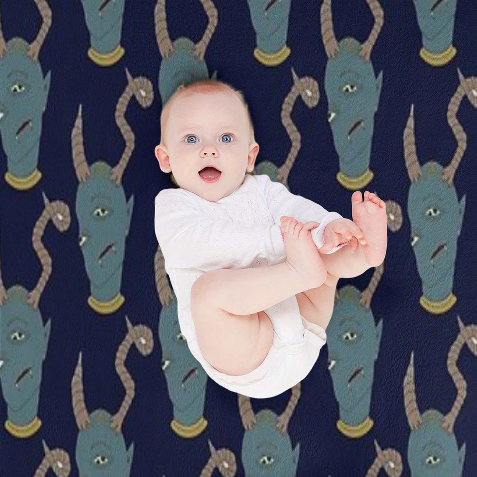Exhausted Monster Face Sustainable Throw Blanket