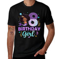 8th Birthday Outfit Girl 8 Yrs Old African American Mermaid Comfortable T-Shirt