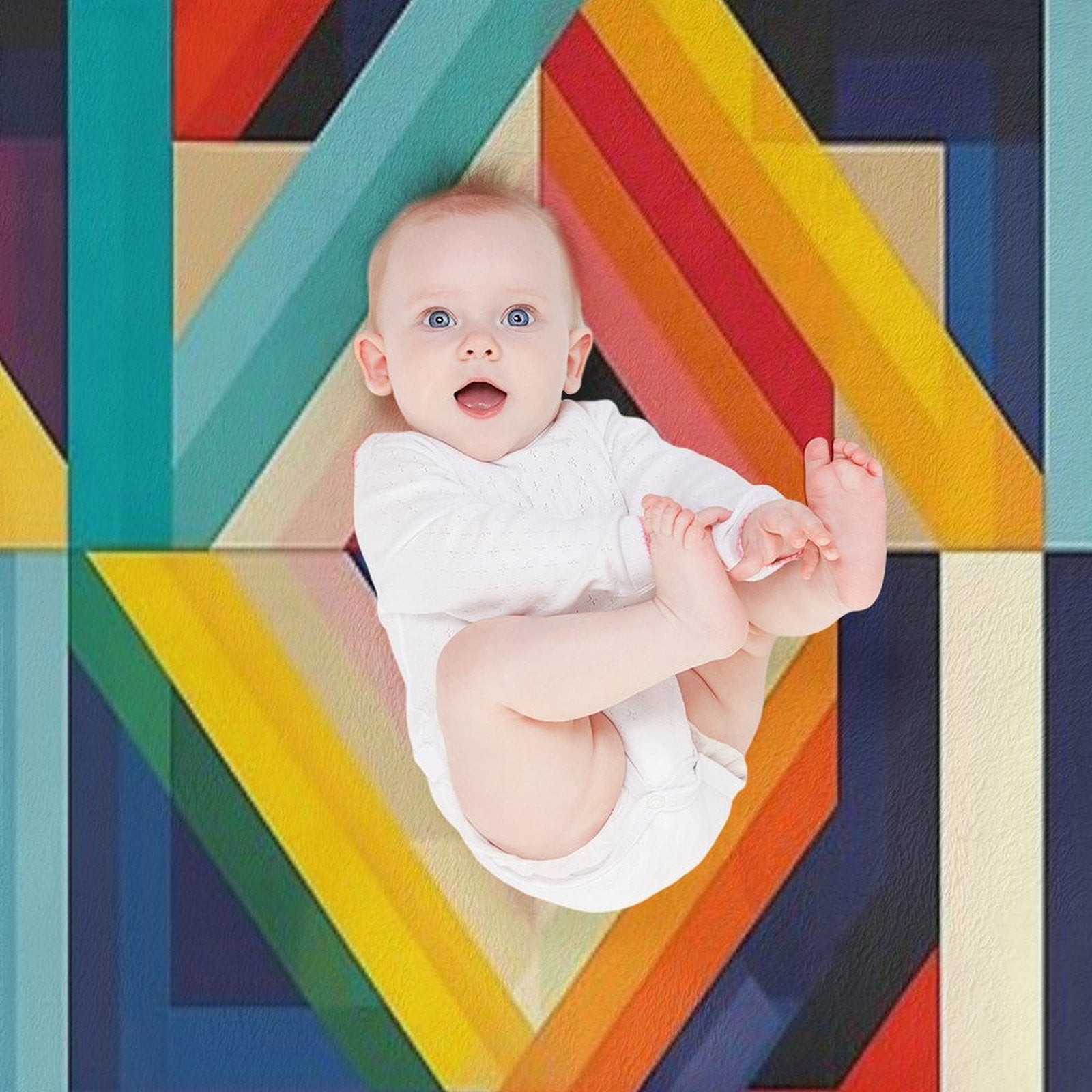 Geometric Patterns in Rainbow Colors V.4 Durable Throw Blanket