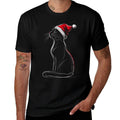 Black Cat Santa Hat Christmas Xmas Kitten  Relaxed-fit T-Shirt