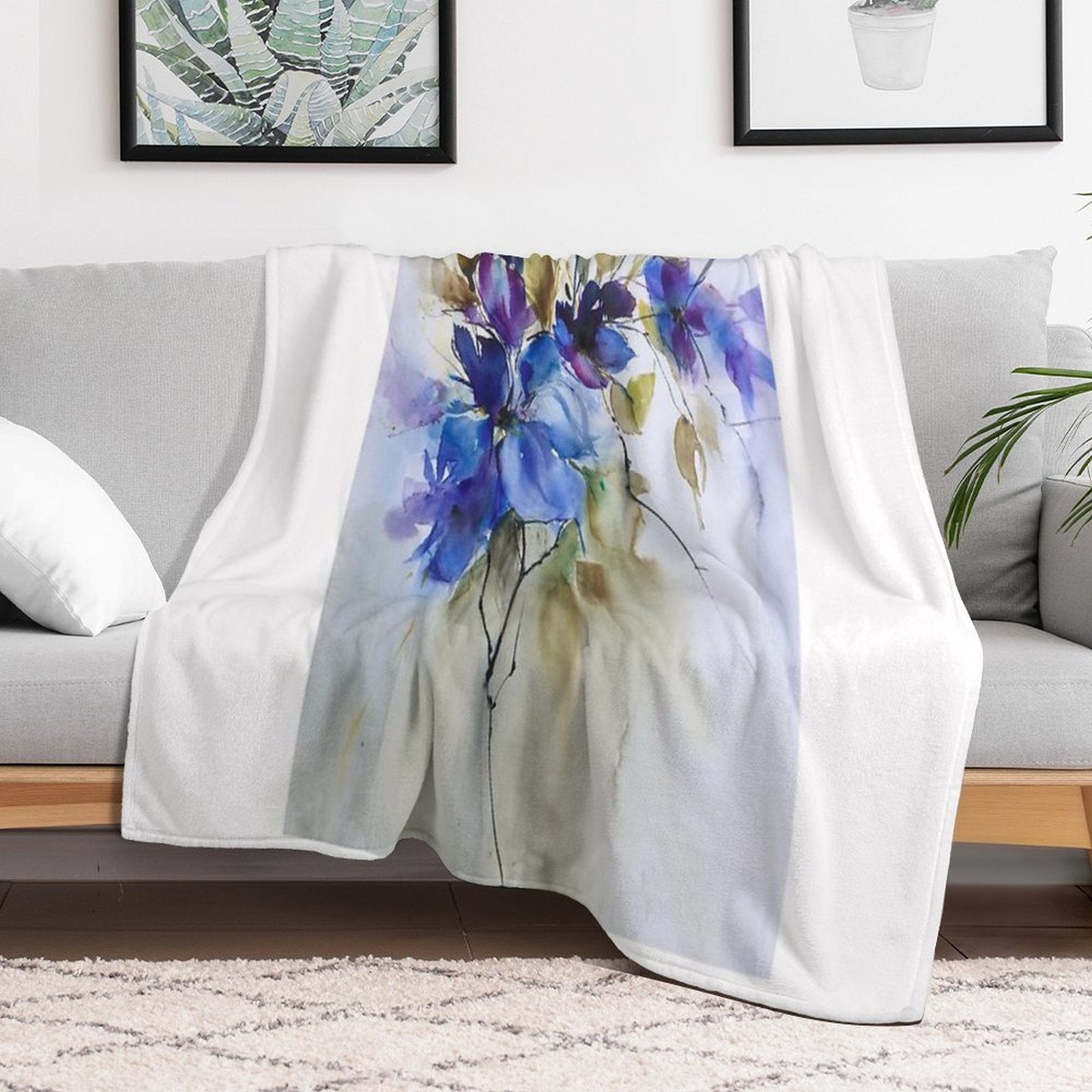 Beauty in Blue Eco-conscious Throw Blanket