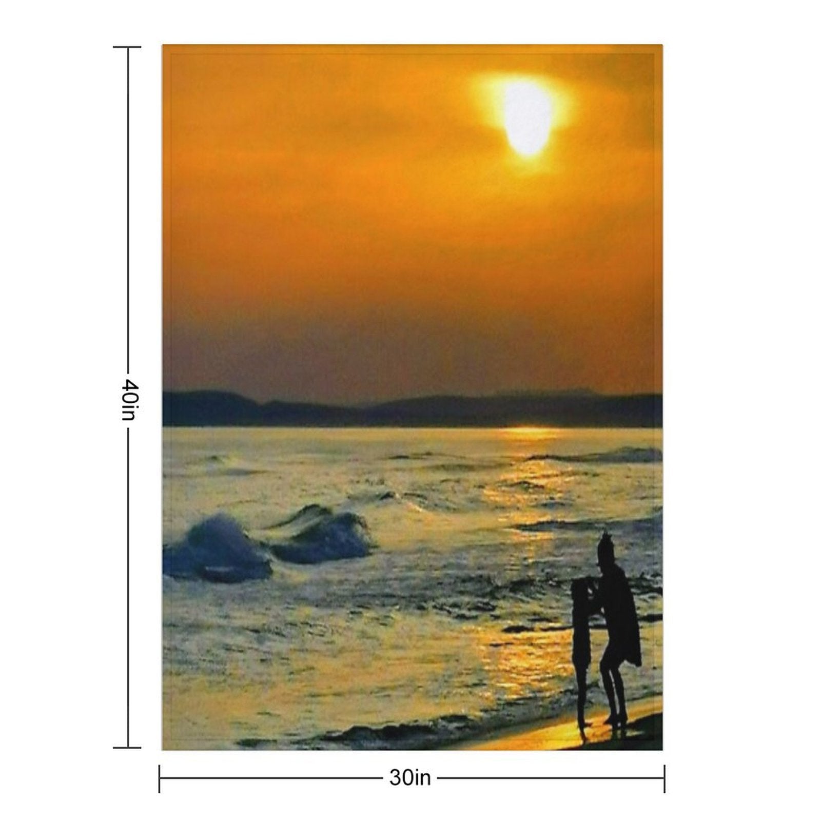 Sunset And Shadow Play on The Beach Velvety-soft Throw Blanket