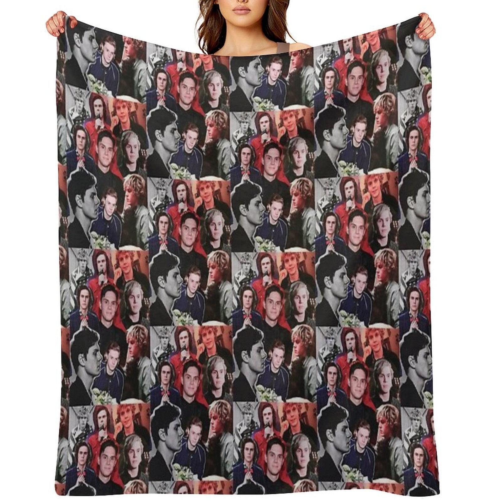 Evan Collage Multi-functional Throw Blanket