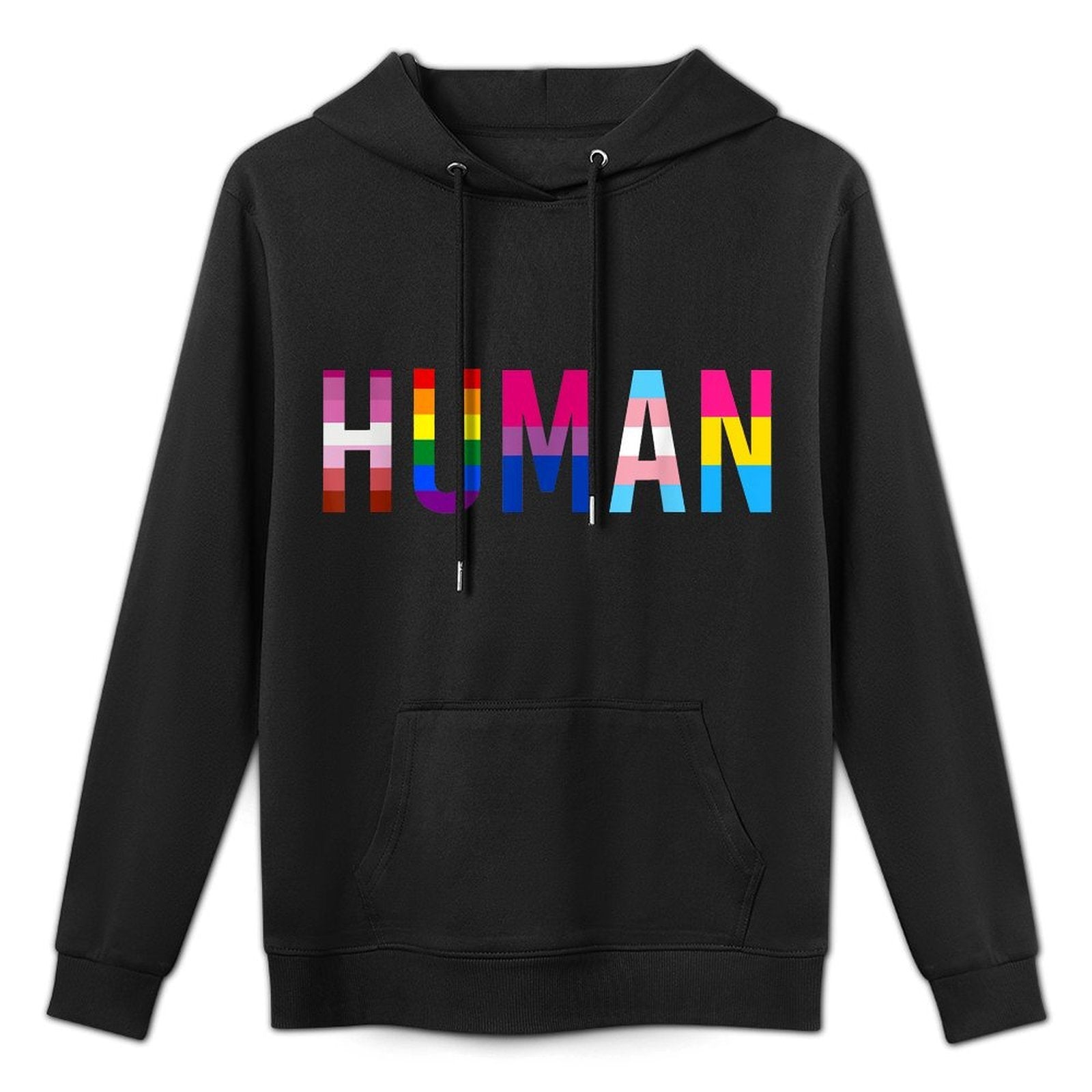 HUMAN LGBT Gay Pride Month Transgender Rainbow Lesbian Machine Washable Hoodie