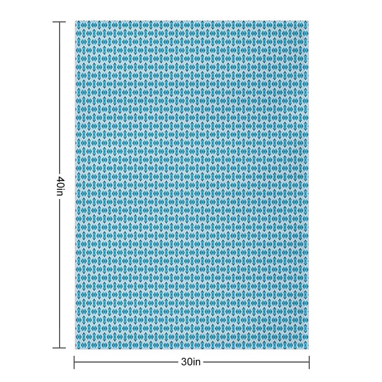 Overlapping Aqua Blue Diamonds Quick-dry Throw Blanket