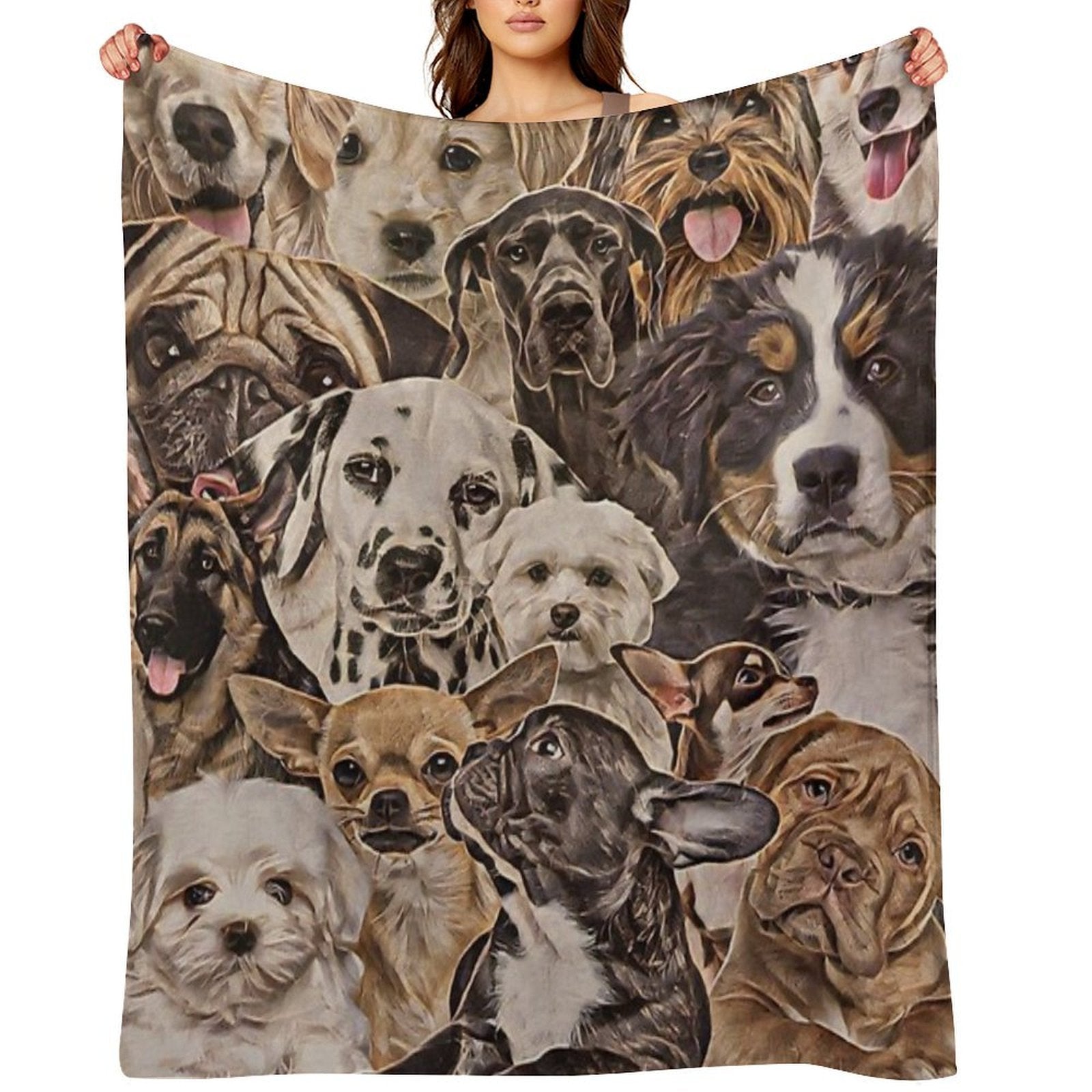 Cool Dogs ) All-season Throw Blanket