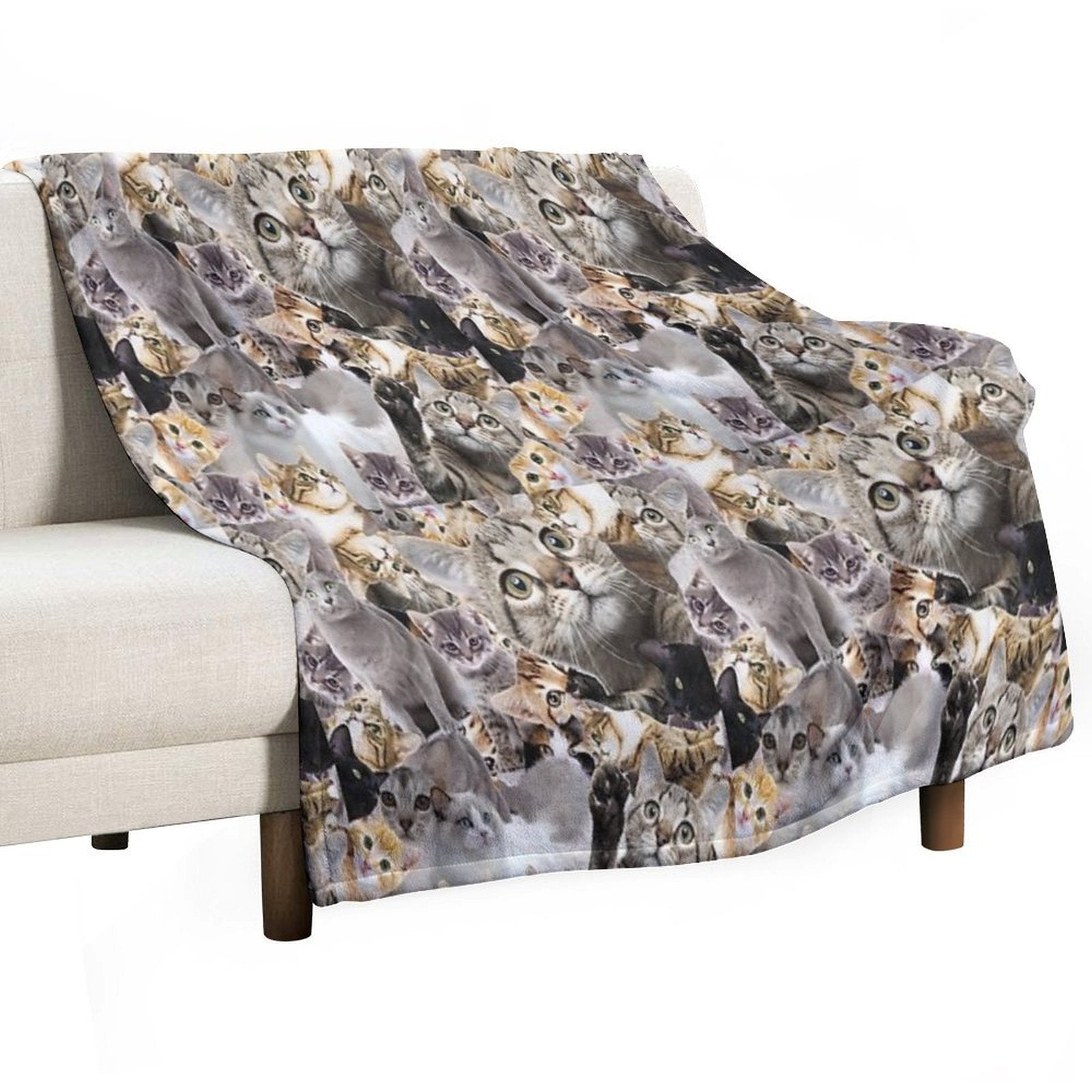 I LOVE CATS Easy Care Throw Blanket