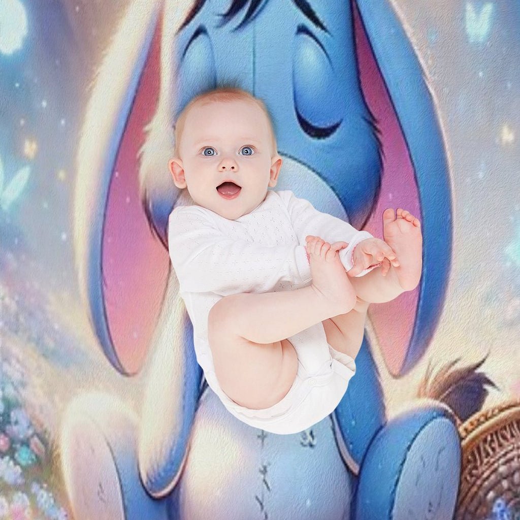 Adorable Eeyore Design Easy Care Throw Blanket