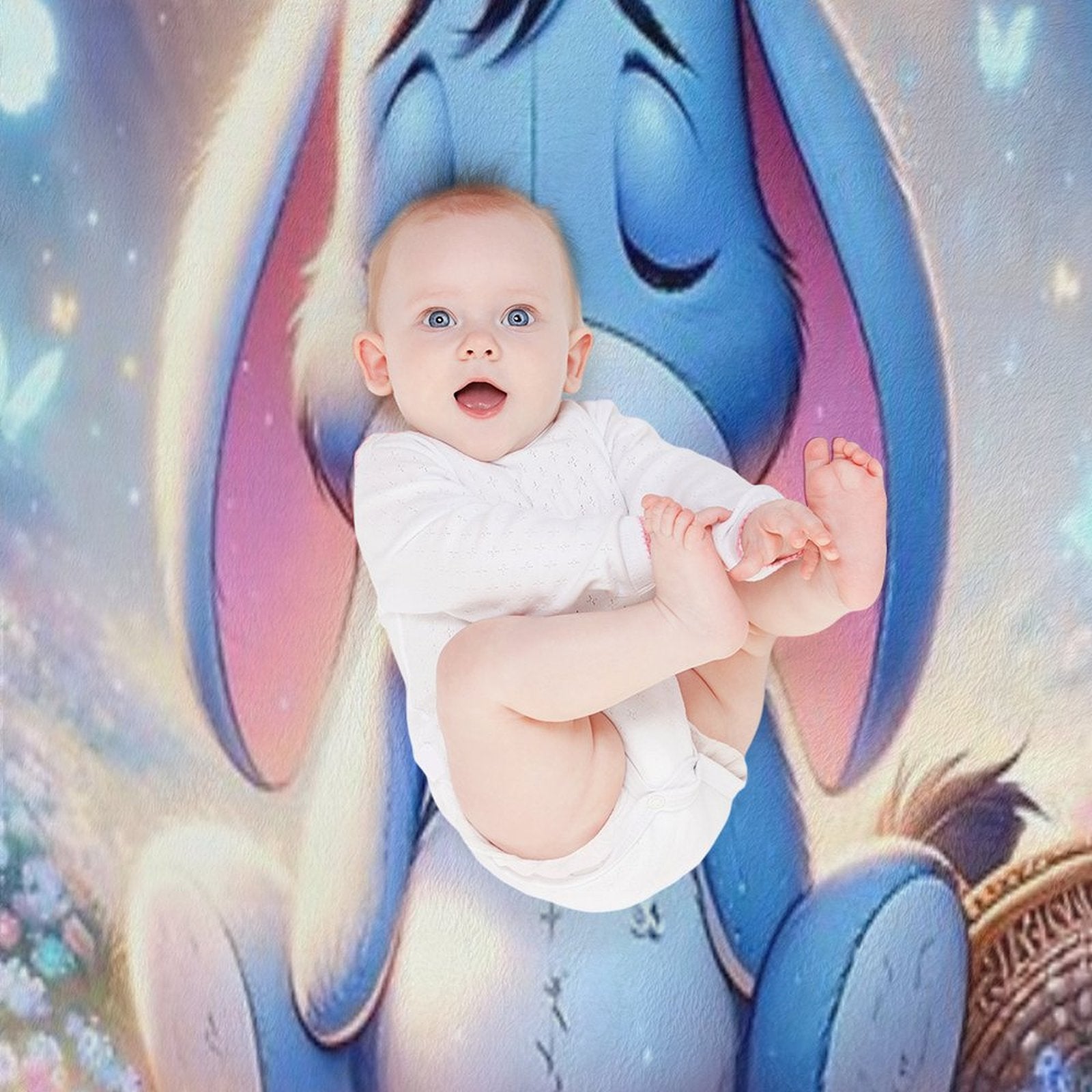 Adorable Eeyore Design Easy Care Throw Blanket