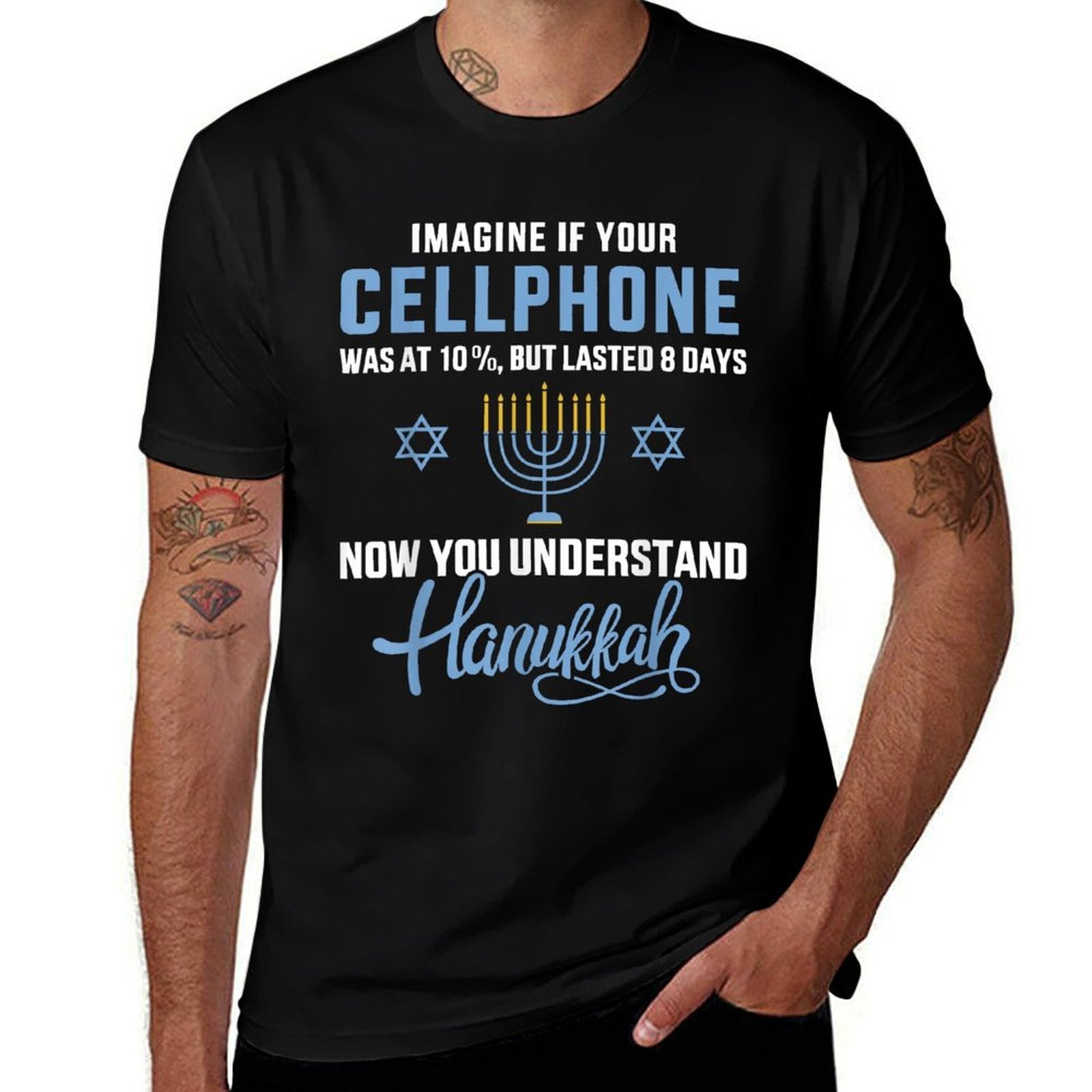 Funny Cellphone 8 Days Understand Jewish Hanukkah Chanukah  Versatile T-Shirt
