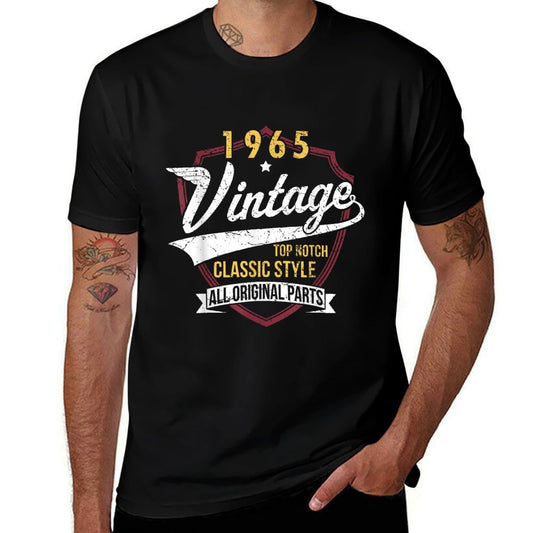 Vintage 60 Birthday Decorations Men 60yr 1965 60th Birthday  Easy-care T-Shirt