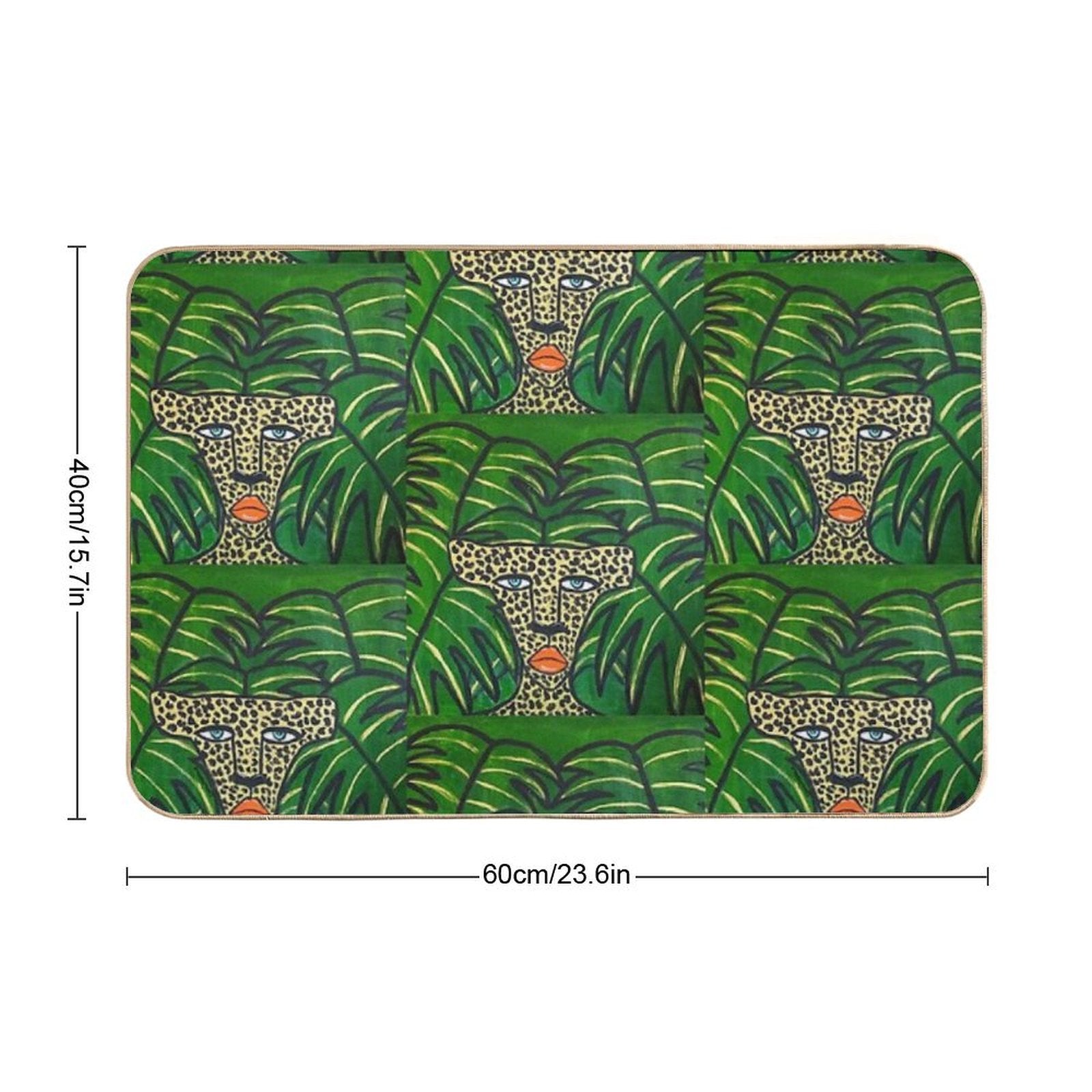 Cheetah On Green Leaves  Toxin-Free Bath Mat