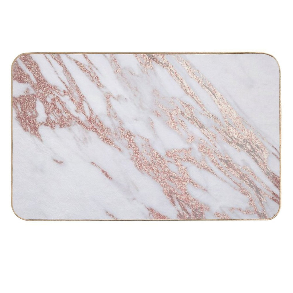 Blush Pink Rose Gold Marble  Odorless Bath Mat