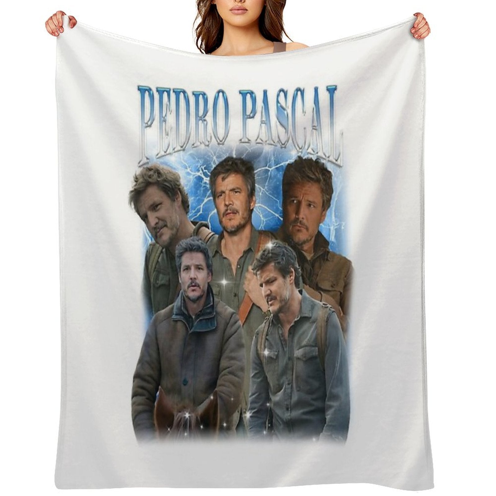 Pedro Pascal Joel Miller The Last Of Us 2 Gamer Movies Daddy Meme Fan Art Gift Lightweight Throw Blanket
