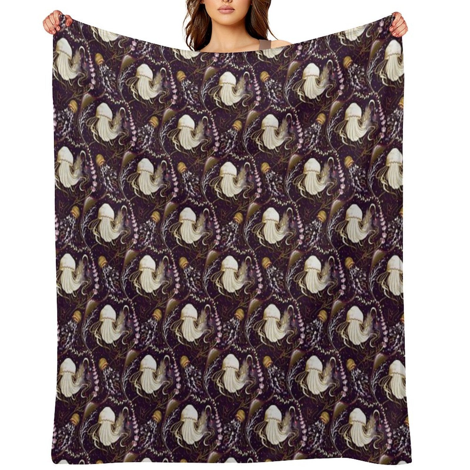Jellyfish Plush Throw Blanket