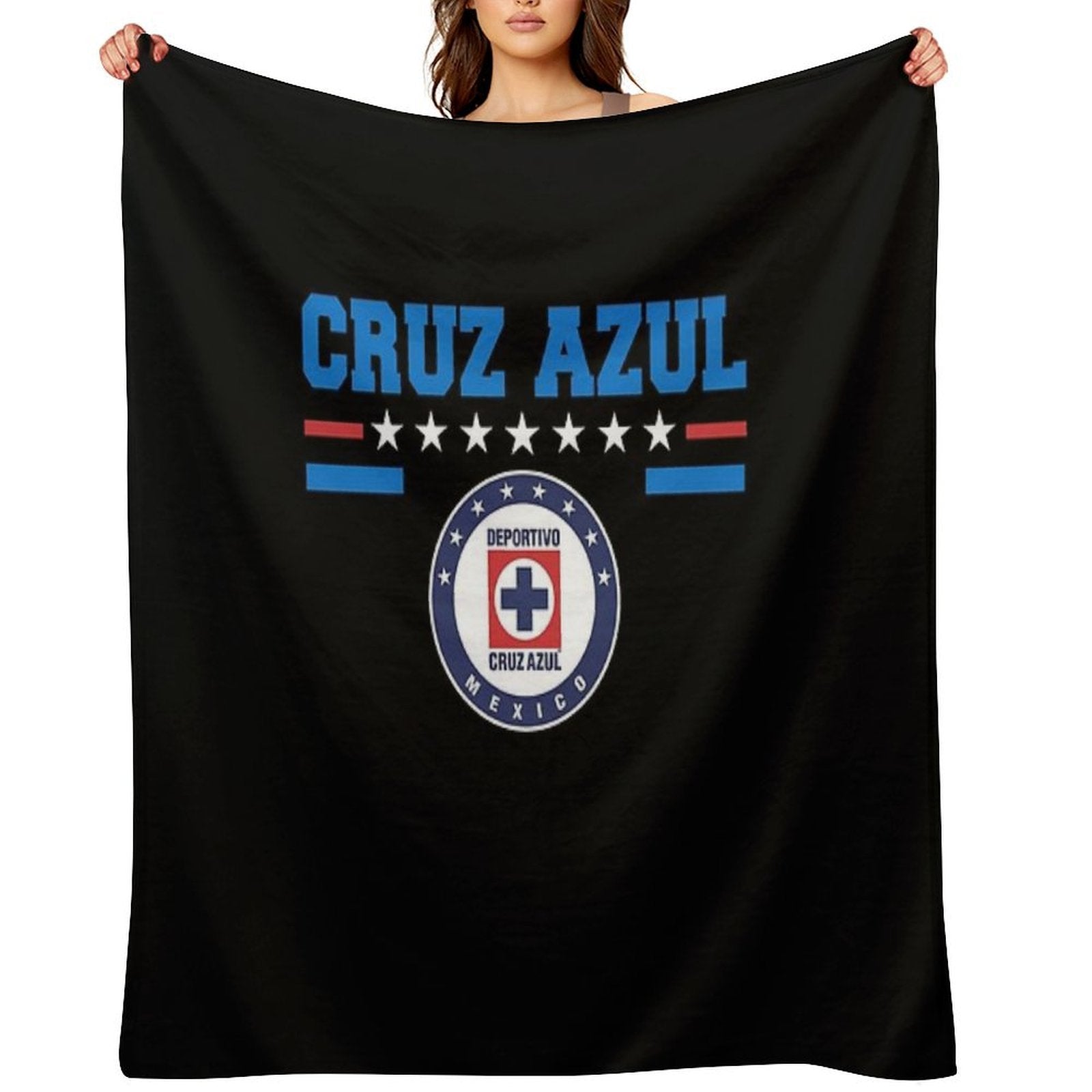 Cruz Azul Mexican Team Stars And Stripes Versatility Throw Blanket
