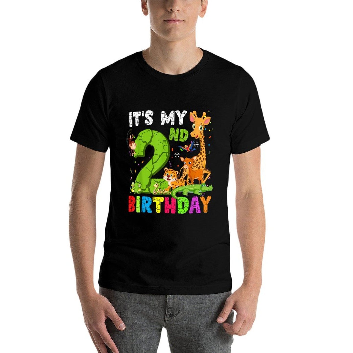 It's My 2nd Birthday Animals Cute Zoo 2 Year Old Boy Girl  Durable T-Shirt