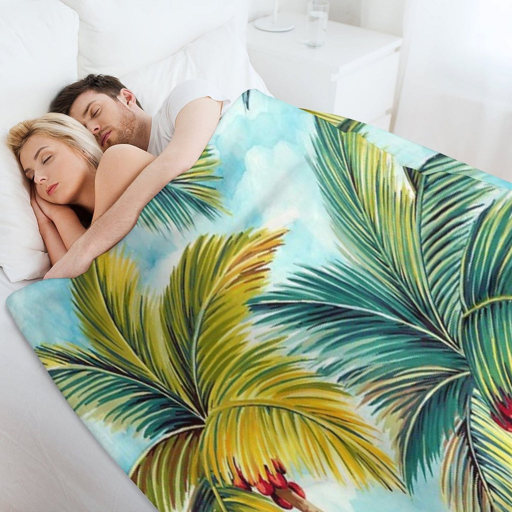 Tropical Palm Trees All-season Throw Blanket