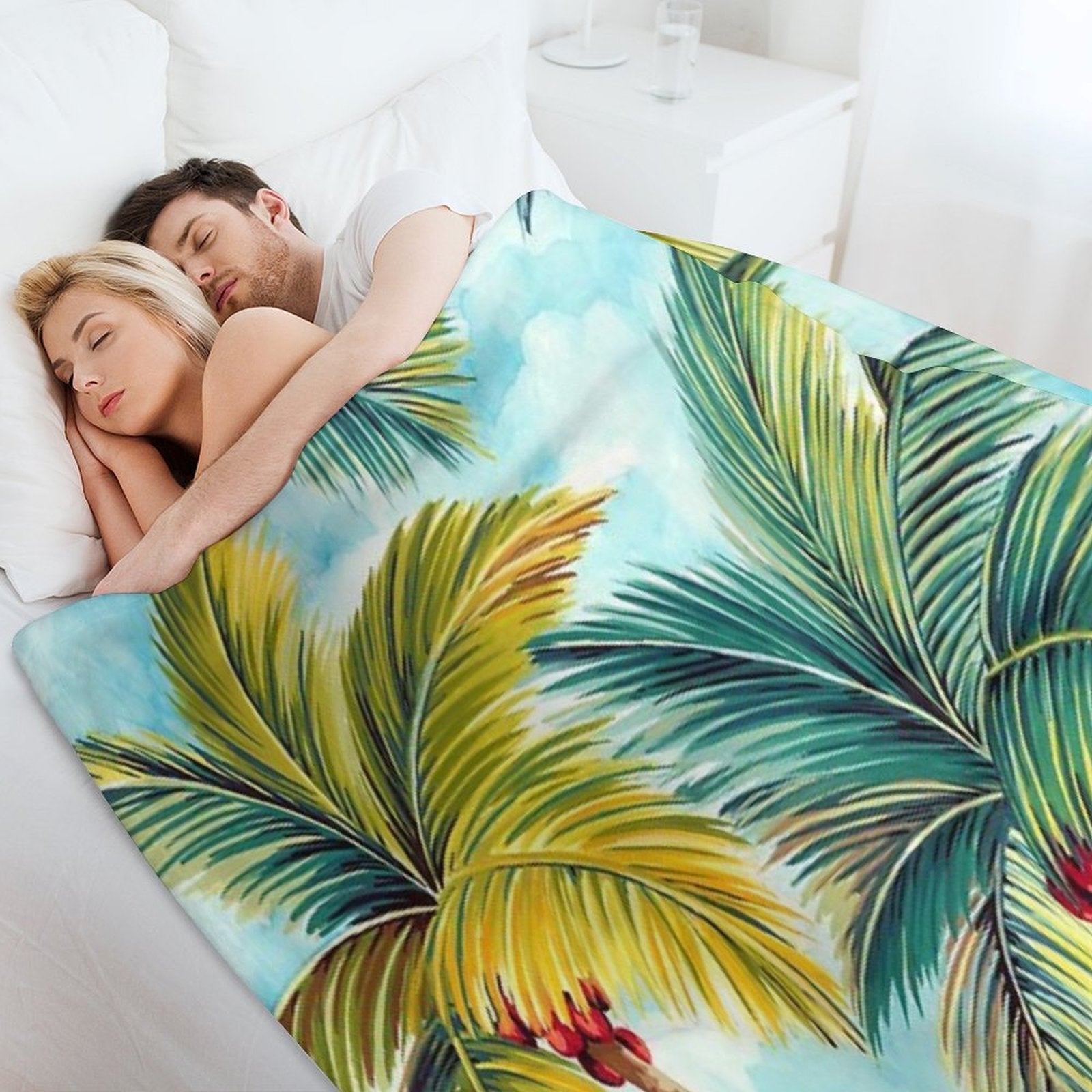 Tropical Palm Trees All-season Throw Blanket