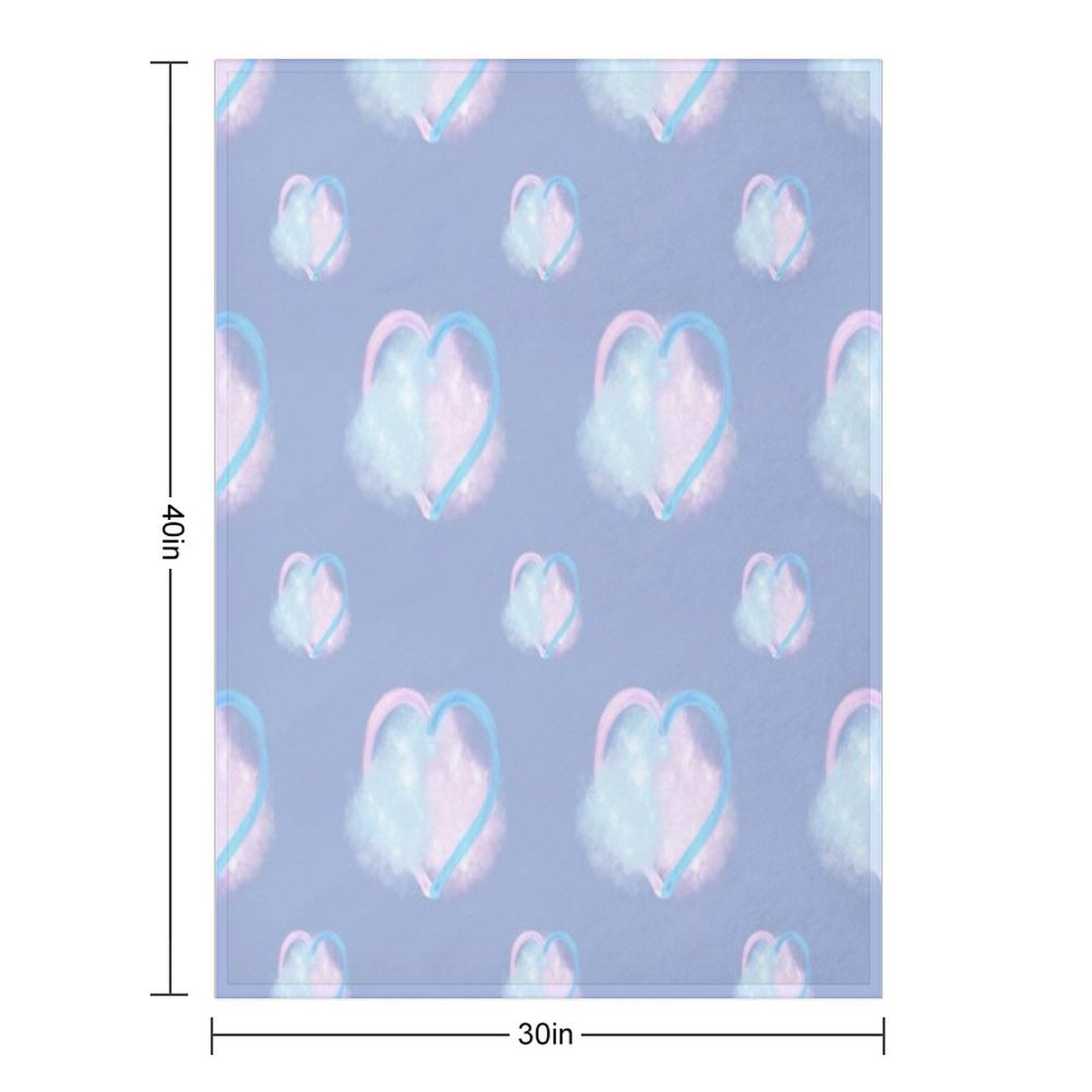Lover Clouds on Blue Background Duo Size Gift-ready Throw Blanket