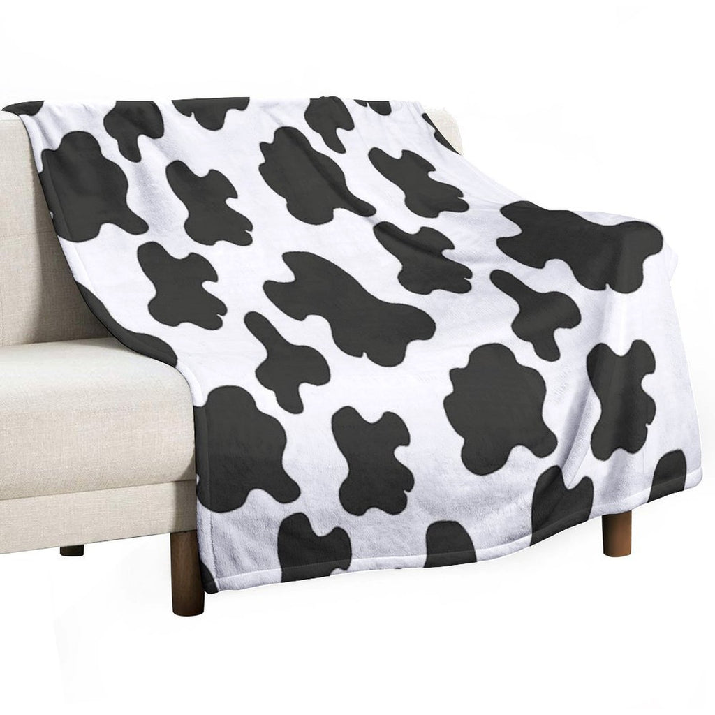 Swiss Cow Print Shrink-resistant Throw Blanket