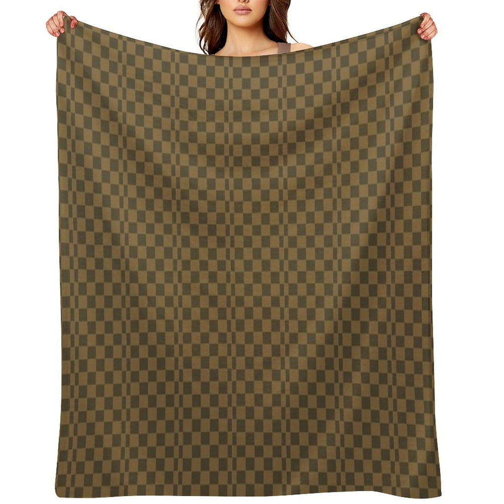 Lola Brown Check Quick-dry Throw Blanket