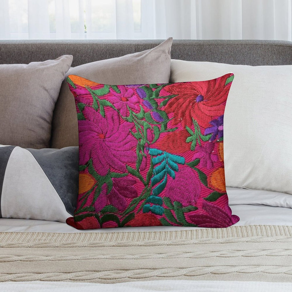 Mexican Embroidered Soft Skin-Friendly Throw Pillow