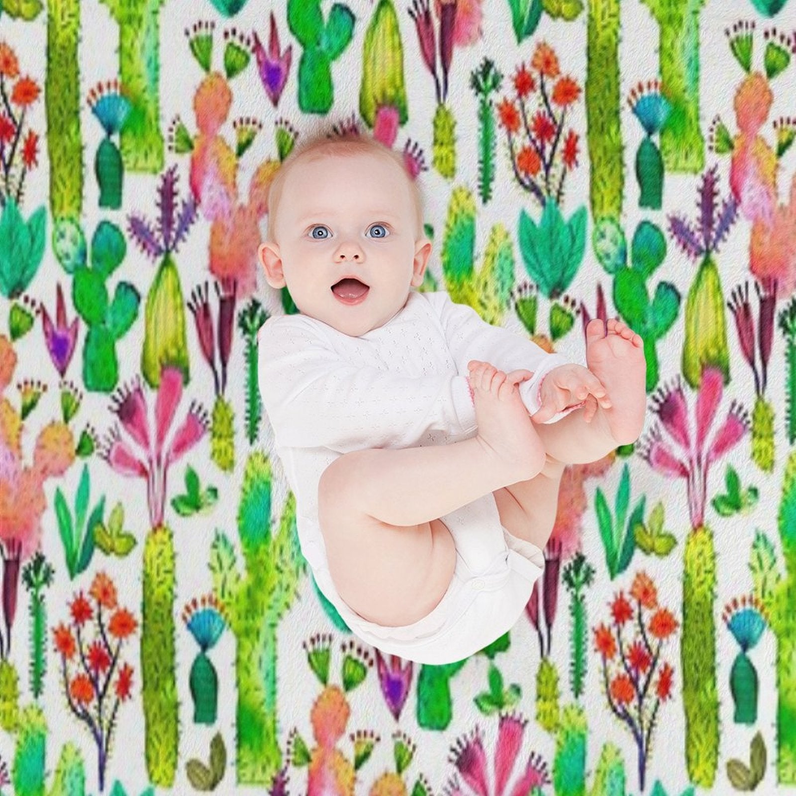 Cacti Garden Quick-dry Throw Blanket