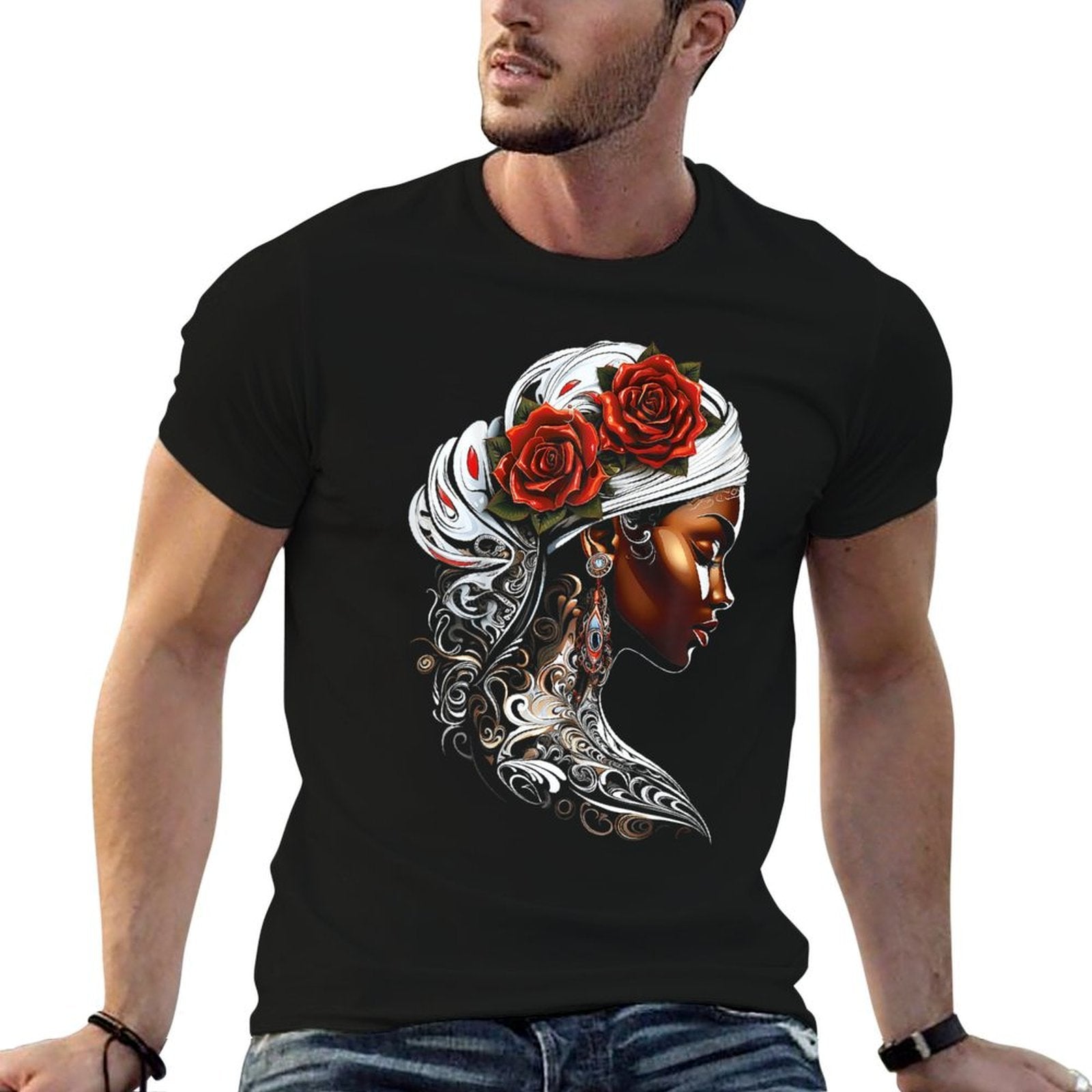 Women Flowers Human Art Abstract Graphic Women  Quick-drying T-Shirt