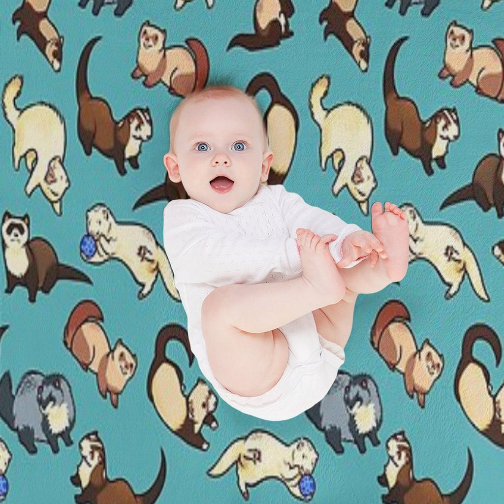Cat Snakes in Blue Wrinkle-free Throw Blanket