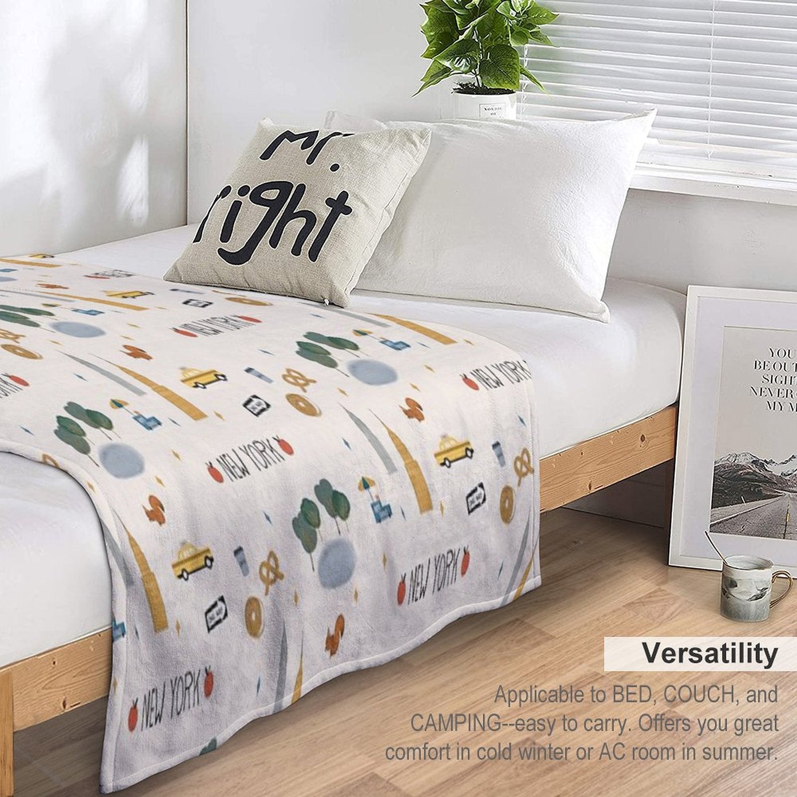 New York City Poster Easy Care Throw Blanket