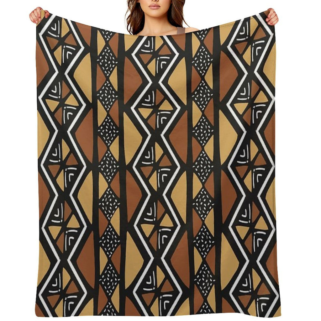 African Mud Cloth Mali Easy Care Throw Blanket