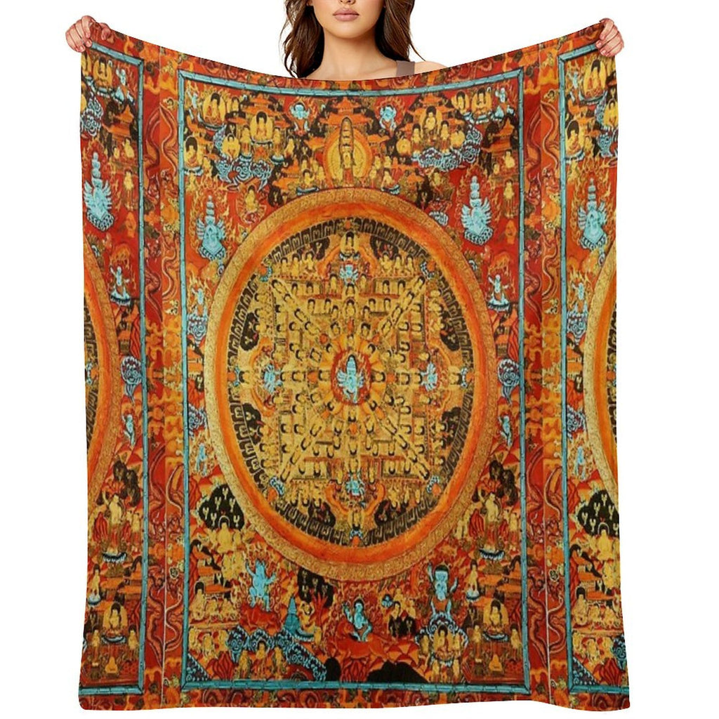 Buddhist Mandala Ashta Bhairava Thangka 45 Durable Throw Blanket