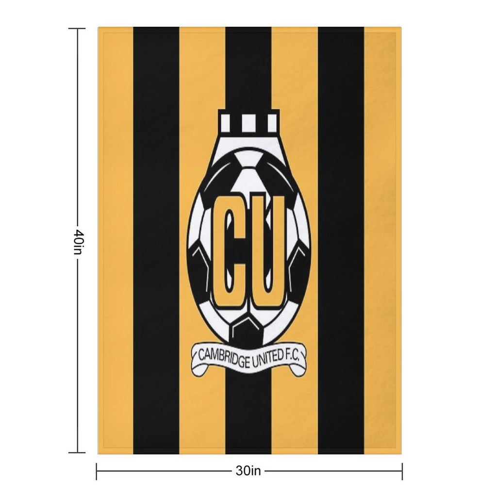 Cambridge United FC Logo - Stripes Quick-dry Throw Blanket