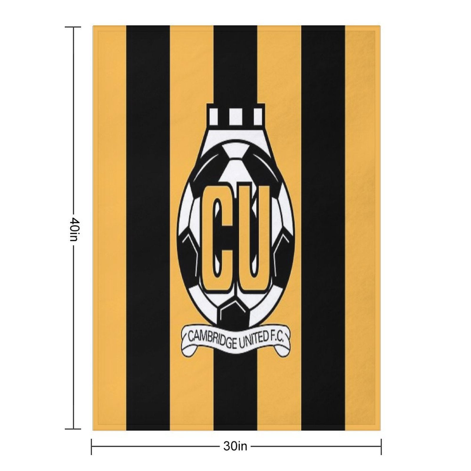 Cambridge United FC Logo - Stripes Quick-dry Throw Blanket