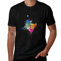 Colorful, Abstract Butterfly Artwork Design  Ribbed Collar T-Shirt