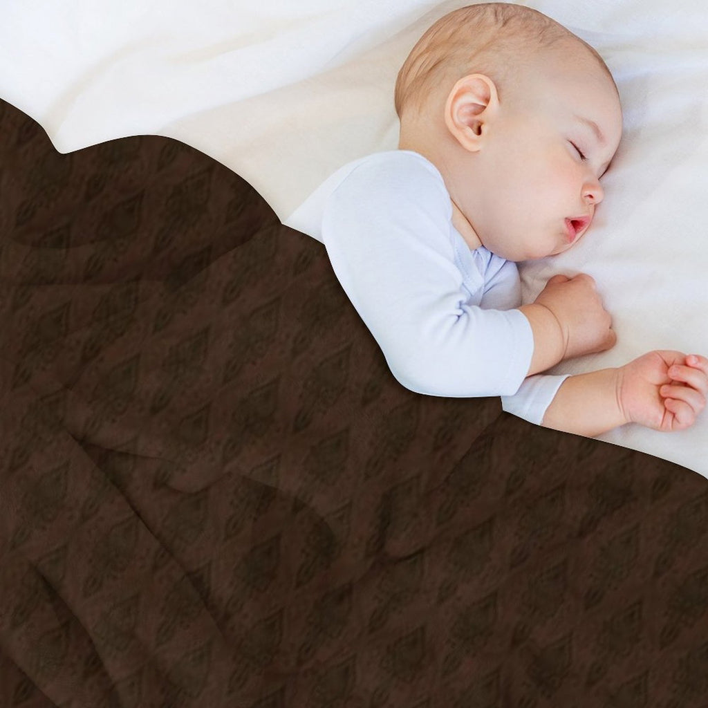 Rust - Antique Repeating Pattern Easy Care Throw Blanket