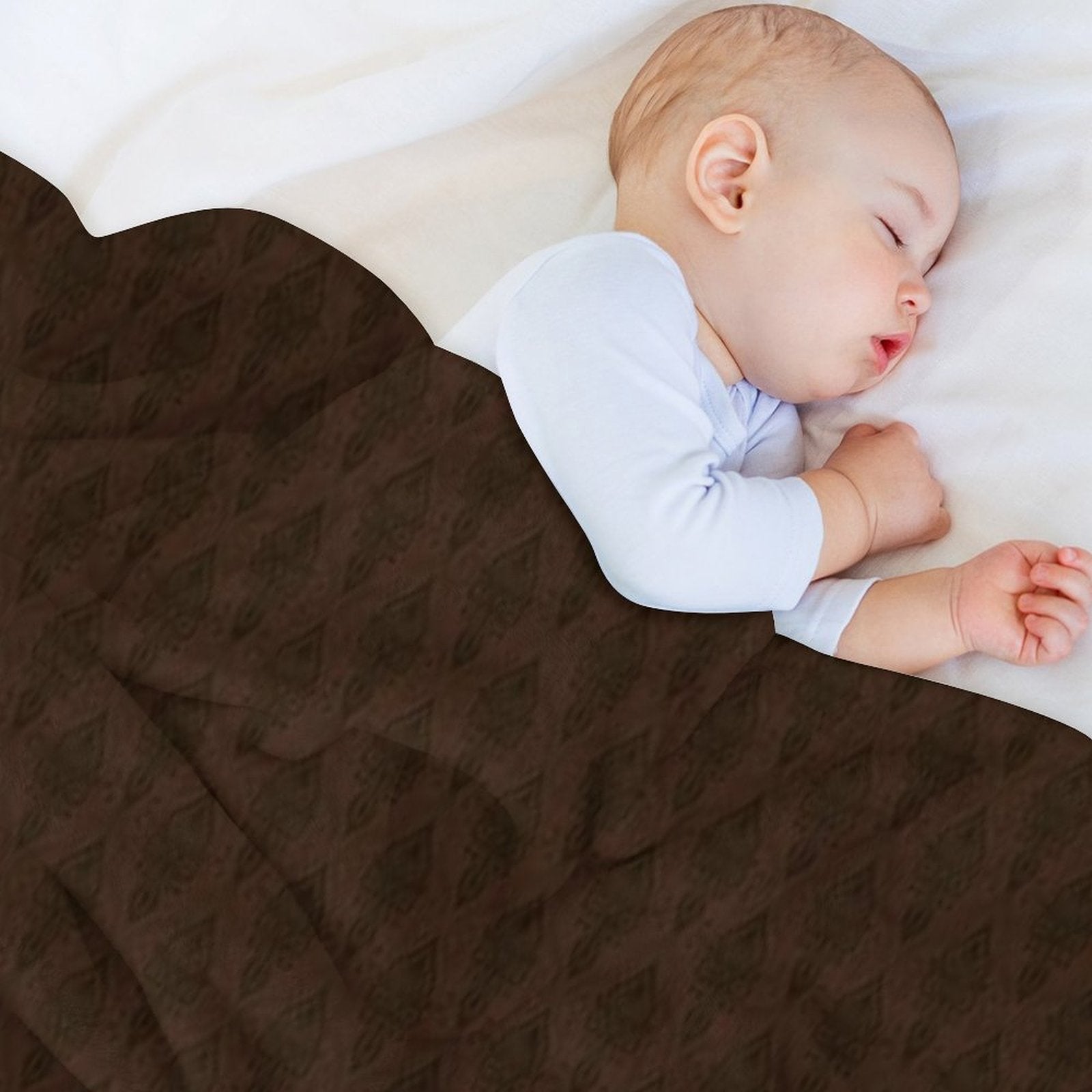 Rust - Antique Repeating Pattern Easy Care Throw Blanket